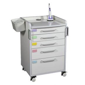 China White Five Drawers Dental Cabinet Medical Furniture Trolley Makers